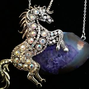Handmade Agate Unicorn Necklace